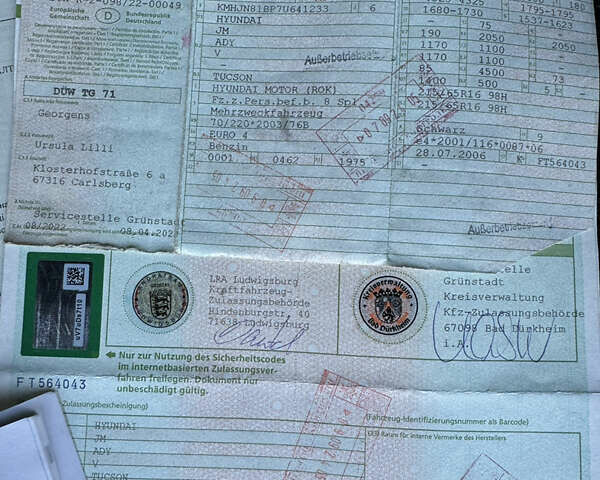 Хендай Туксон, объемом двигателя 2 л и пробегом 245 тыс. км за 7900 $, фото 52 на Automoto.ua