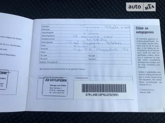 Сірий Хендай Туксон, об'ємом двигуна 1.98 л та пробігом 218 тис. км за 7900 $, фото 23 на Automoto.ua