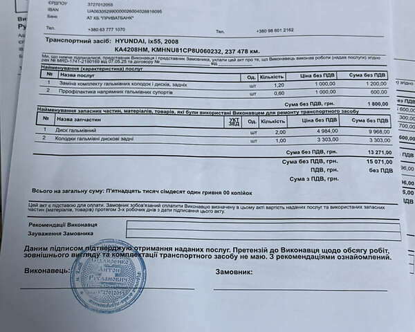 Черный Хендай Веракруз, объемом двигателя 3.8 л и пробегом 199 тыс. км за 7700 $, фото 28 на Automoto.ua