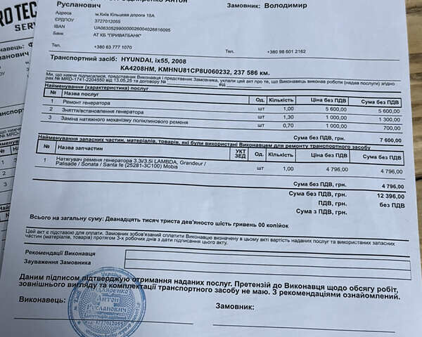 Черный Хендай Веракруз, объемом двигателя 3.8 л и пробегом 199 тыс. км за 7700 $, фото 27 на Automoto.ua