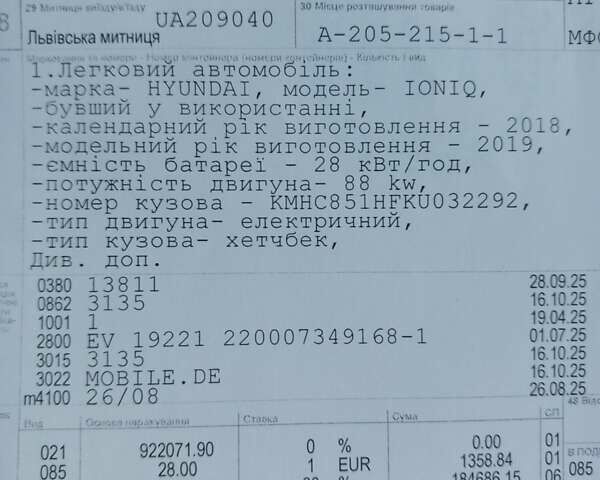 Червоний Хендай Ioniq, об'ємом двигуна 0 л та пробігом 53 тис. км за 14800 $, фото 31 на Automoto.ua