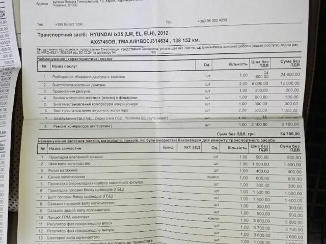 Белый Хендай их35, объемом двигателя 2 л и пробегом 144 тыс. км за 14100 $, фото 12 на Automoto.ua