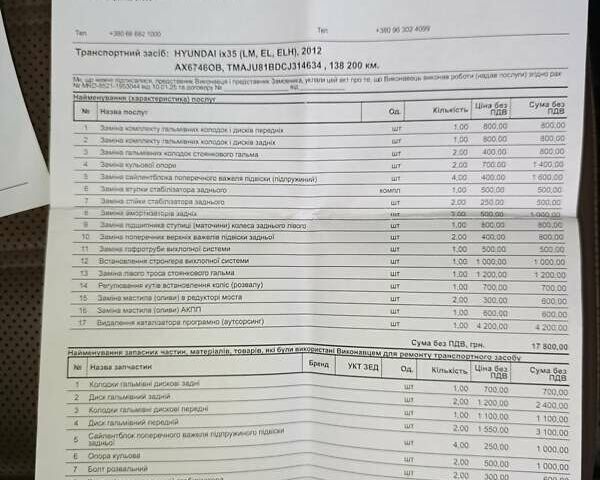 Белый Хендай их35, объемом двигателя 2 л и пробегом 144 тыс. км за 14100 $, фото 12 на Automoto.ua