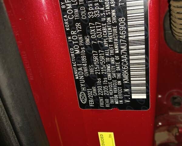 Красный Хендай Kona, объемом двигателя 2 л и пробегом 48 тыс. км за 17900 $, фото 10 на Automoto.ua