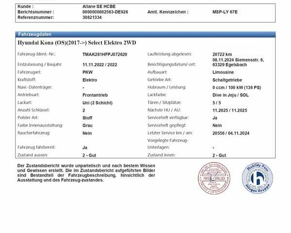 Синий Хендай Kona, объемом двигателя 0 л и пробегом 21 тыс. км за 17900 $, фото 38 на Automoto.ua