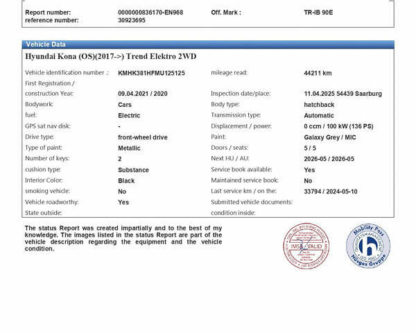 Сірий Хендай Kona Electric, об'ємом двигуна 0 л та пробігом 44 тис. км за 17600 $, фото 53 на Automoto.ua