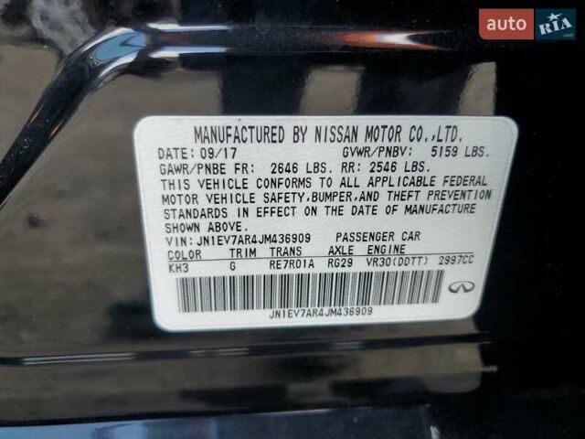 Черный Инфинити Q50, объемом двигателя 3 л и пробегом 144 тыс. км за 3100 $, фото 11 на Automoto.ua