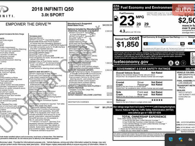 Серый Инфинити Q50, объемом двигателя 3 л и пробегом 118 тыс. км за 22800 $, фото 32 на Automoto.ua