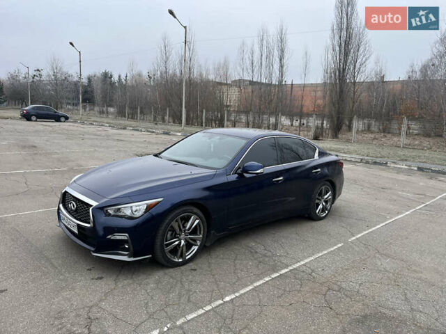 Синий Инфинити Q50, объемом двигателя 3 л и пробегом 60 тыс. км за 21999 $, фото 3 на Automoto.ua