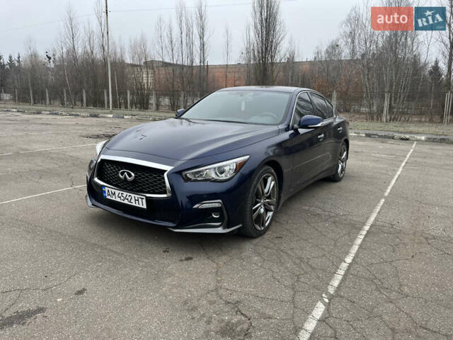 Синий Инфинити Q50, объемом двигателя 3 л и пробегом 60 тыс. км за 21999 $, фото 10 на Automoto.ua