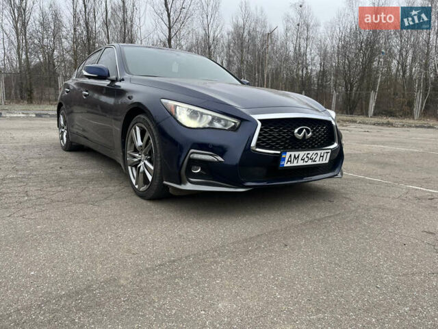 Синий Инфинити Q50, объемом двигателя 3 л и пробегом 60 тыс. км за 21999 $, фото 8 на Automoto.ua
