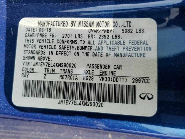Синий Инфинити Q60, объемом двигателя 0 л и пробегом 9 тыс. км за 5500 $, фото 11 на Automoto.ua