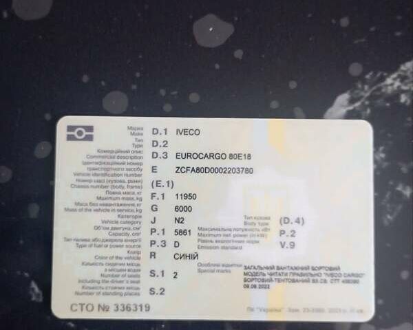 Синій Івеко ЄвроКарго, об'ємом двигуна 5.86 л та пробігом 10 тис. км за 10000 $, фото 1 на Automoto.ua