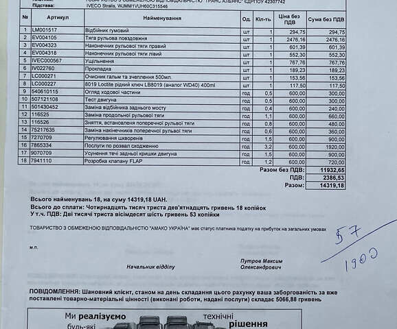 Оранжевый Ивеко Стралис, объемом двигателя 12.9 л и пробегом 398 тыс. км за 26900 $, фото 11 на Automoto.ua