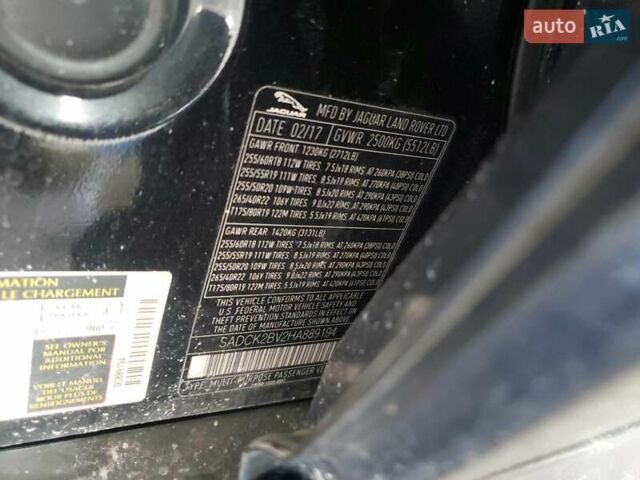 Черный Ягуар Ф-Пейс, объемом двигателя 3 л и пробегом 79 тыс. км за 4000 $, фото 12 на Automoto.ua