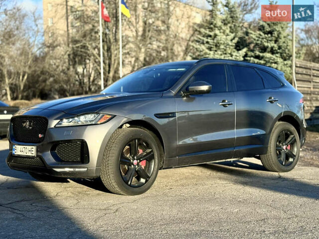 Серый Ягуар Ф-Пейс, объемом двигателя 3 л и пробегом 39 тыс. км за 33000 $, фото 2 на Automoto.ua