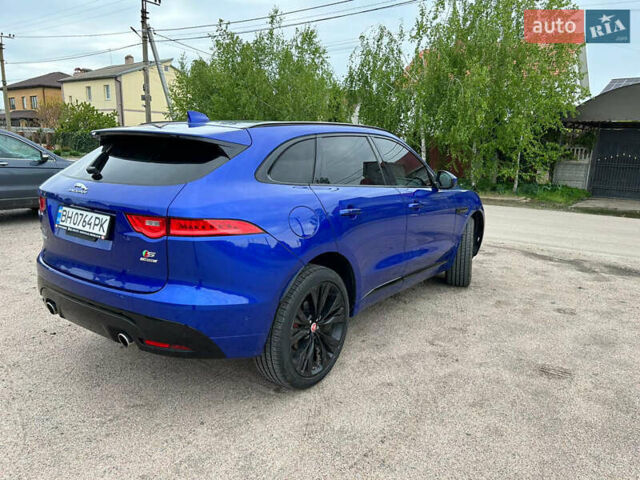 Синий Ягуар Ф-Пейс, объемом двигателя 3 л и пробегом 30 тыс. км за 41700 $, фото 5 на Automoto.ua