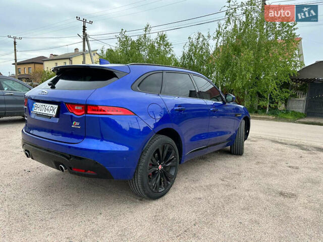 Синий Ягуар Ф-Пейс, объемом двигателя 3 л и пробегом 30 тыс. км за 41700 $, фото 6 на Automoto.ua