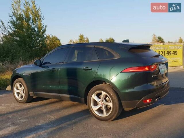 Зеленый Ягуар Ф-Пейс, объемом двигателя 2 л и пробегом 65 тыс. км за 30000 $, фото 4 на Automoto.ua