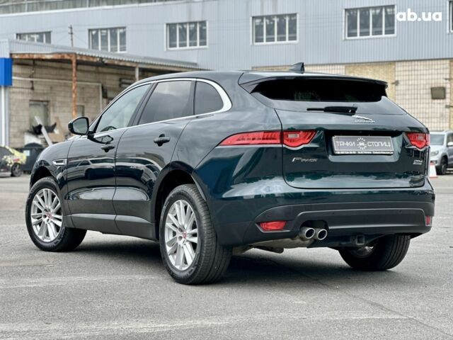 Зеленый Ягуар Ф-Пейс, объемом двигателя 2 л и пробегом 131 тыс. км за 18700 $, фото 2 на Automoto.ua