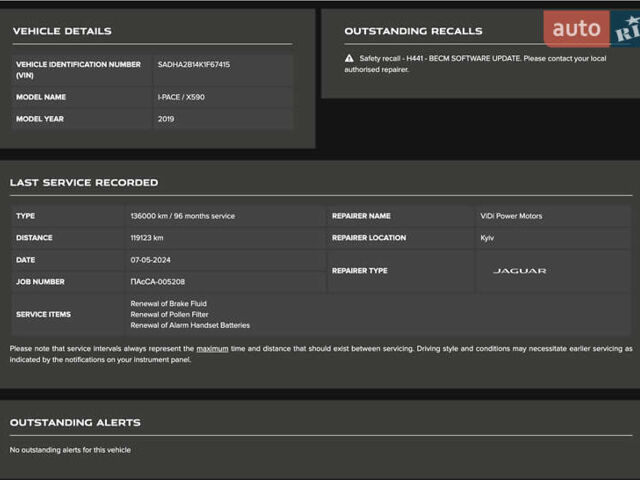 Білий Ягуар I-Pace, об'ємом двигуна 0 л та пробігом 149 тис. км за 21000 $, фото 13 на Automoto.ua