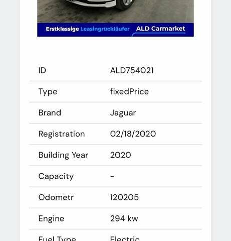 Белый Ягуар I-Pace, объемом двигателя 0 л и пробегом 129 тыс. км за 22800 $, фото 48 на Automoto.ua