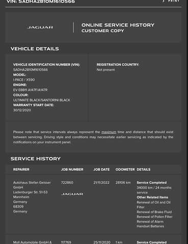 Черный Ягуар I-Pace, объемом двигателя 0 л и пробегом 46 тыс. км за 27200 $, фото 31 на Automoto.ua