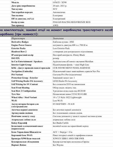 Красный Ягуар I-Pace, объемом двигателя 0 л и пробегом 42 тыс. км за 32900 $, фото 3 на Automoto.ua