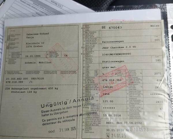 Сірий Джип Cherokee, об'ємом двигуна 1.96 л та пробігом 197 тис. км за 17800 $, фото 10 на Automoto.ua