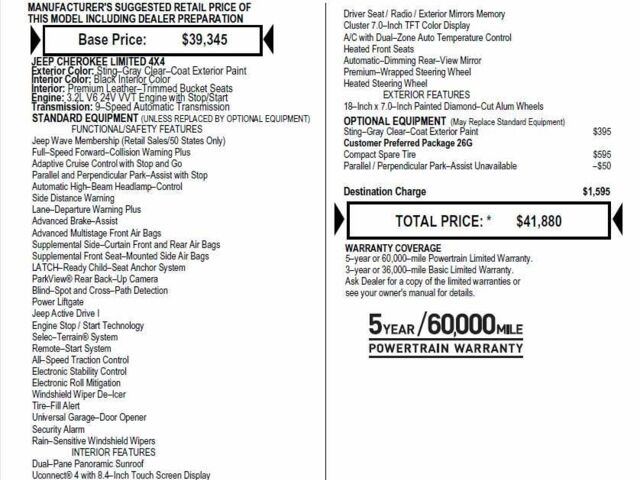 Серый Джип Чероки, объемом двигателя 3.2 л и пробегом 55 тыс. км за 21800 $, фото 18 на Automoto.ua