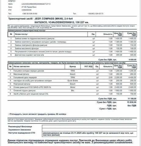 Черный Джип Компас, объемом двигателя 2.4 л и пробегом 1 тыс. км за 8300 $, фото 3 на Automoto.ua