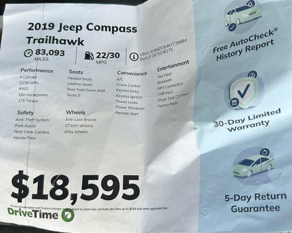 Серый Джип Компас, объемом двигателя 2.36 л и пробегом 135 тыс. км за 15100 $, фото 15 на Automoto.ua