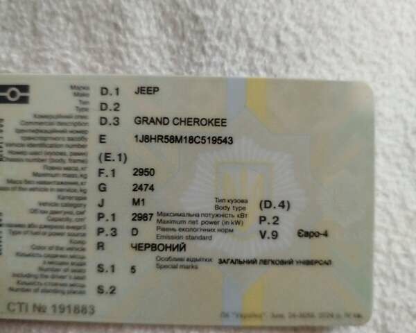 Красный Джип Гранд Чероки, объемом двигателя 2.99 л и пробегом 330 тыс. км за 11400 $, фото 1 на Automoto.ua