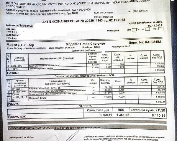 Серый Джип Гранд Чероки, объемом двигателя 3 л и пробегом 97 тыс. км за 32000 $, фото 43 на Automoto.ua