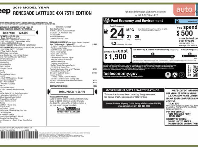 Черный Джип Ренегат, объемом двигателя 2.36 л и пробегом 126 тыс. км за 13000 $, фото 27 на Automoto.ua