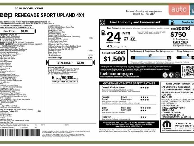 Чорний Джип Ренегат, об'ємом двигуна 2.36 л та пробігом 171 тис. км за 13600 $, фото 14 на Automoto.ua