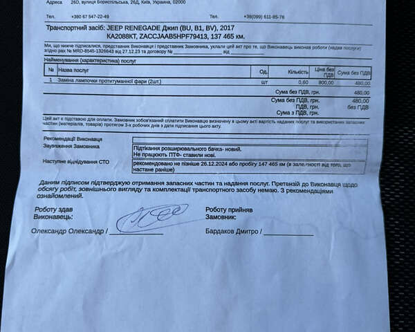 Красный Джип Ренегат, объемом двигателя 2.4 л и пробегом 147 тыс. км за 11950 $, фото 32 на Automoto.ua