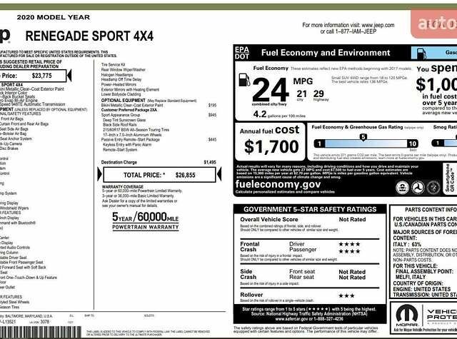 Зеленый Джип Ренегат, объемом двигателя 2.4 л и пробегом 126 тыс. км за 14750 $, фото 92 на Automoto.ua