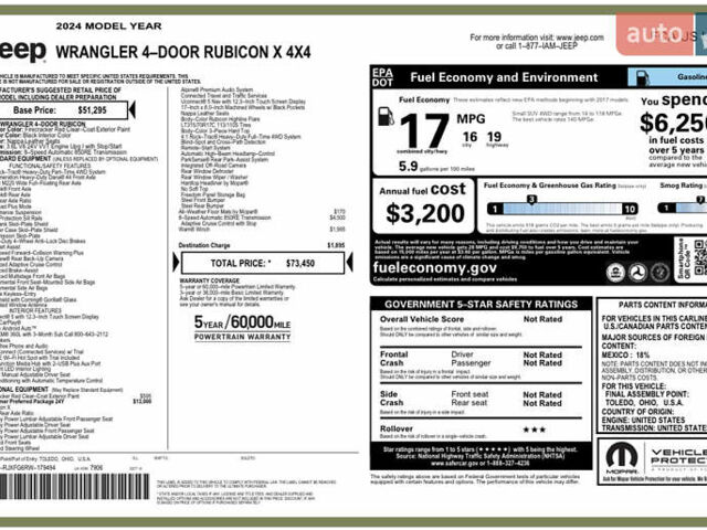 Красный Джип Вранглер, объемом двигателя 3.6 л и пробегом 4 тыс. км за 70000 $, фото 1 на Automoto.ua