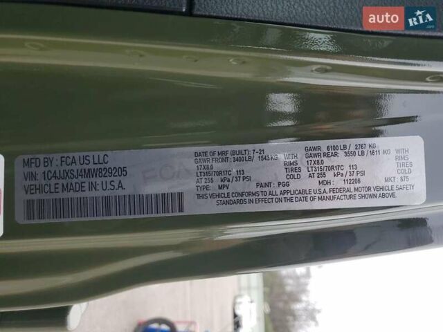 Джип Вранглер 2021 в Львове на Automoto.ua Зеленый Джип Вранглер, объемом двигателя 6.4 л и пробегом 9 тыс. км за 30300 $, фото 11 на Automoto.ua