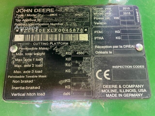 Зеленый Джон Дир 640X, объемом двигателя 0 л и пробегом 0 тыс. км за 37232 $, фото 9 на Automoto.ua
