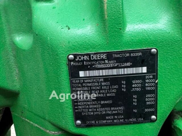 Зеленый Джон Дир 8335 Р, объемом двигателя 0 л и пробегом 0 тыс. км за 194936 $, фото 2 на Automoto.ua