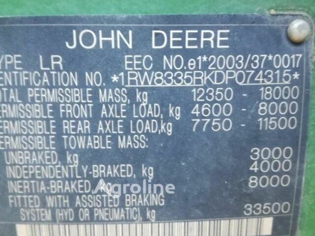 Зеленый Джон Дир 8335, объемом двигателя 0 л и пробегом 0 тыс. км за 181580 $, фото 2 на Automoto.ua