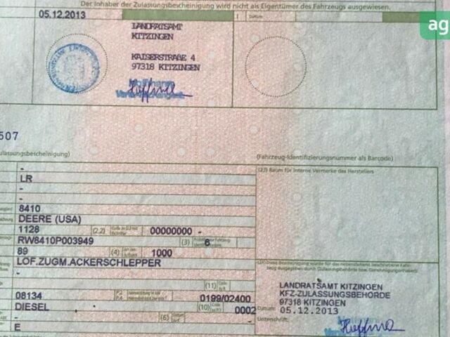 Джон Дир 8410, объемом двигателя 0 л и пробегом 0 тыс. км за 90901 $, фото 7 на Automoto.ua