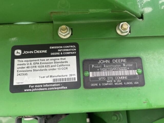 Зеленый Джон Дир 9770 STS, объемом двигателя 0 л и пробегом 0 тыс. км за 125605 $, фото 5 на Automoto.ua