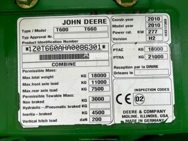 Зеленый Джон Дир Т 660, объемом двигателя 0 л и пробегом 0 тыс. км за 68425 $, фото 5 на Automoto.ua