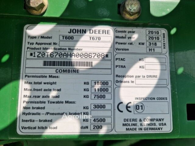 Джон Дир T670, объемом двигателя 0 л и пробегом 0 тыс. км за 121446 $, фото 24 на Automoto.ua