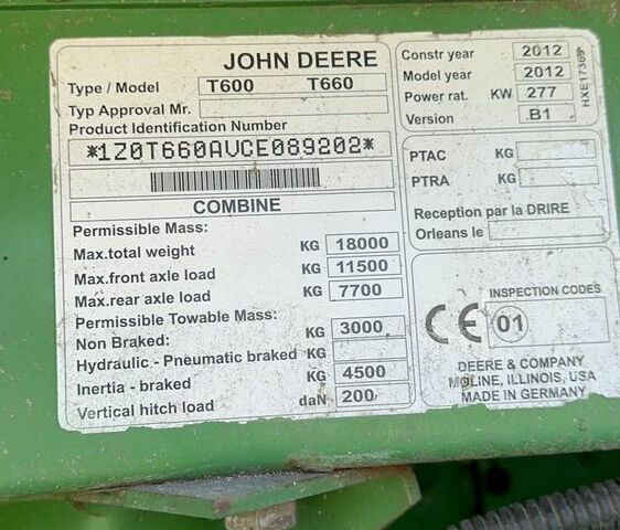 Джон Дір Другая, об'ємом двигуна 9 л та пробігом 6 тис. км за 100000 $, фото 10 на Automoto.ua