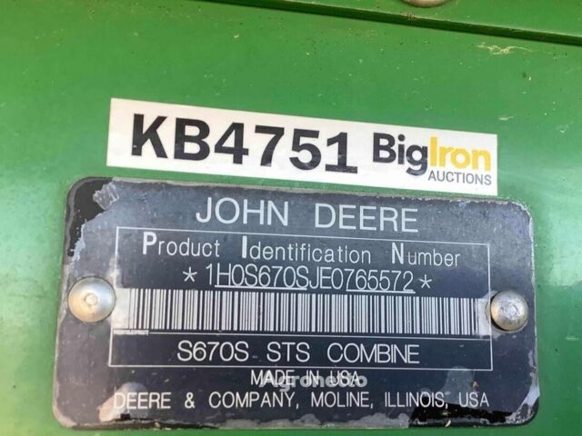 Зелений Джон Дір S670, об'ємом двигуна 0 л та пробігом 0 тис. км за 180378 $, фото 20 на Automoto.ua