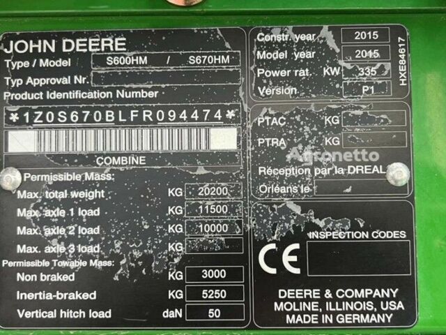 Зеленый Джон Дир S670, объемом двигателя 0 л и пробегом 0 тыс. км за 14150856 $, фото 35 на Automoto.ua